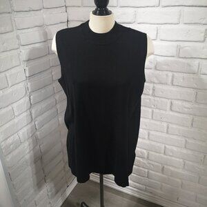 Laura Plus Ladies Size 1X Black Straight Fit Sleeveless Shell top